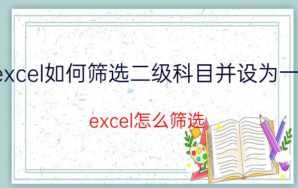 excel如何筛选二级科目并设为一列 excel怎么筛选，出中间几列？